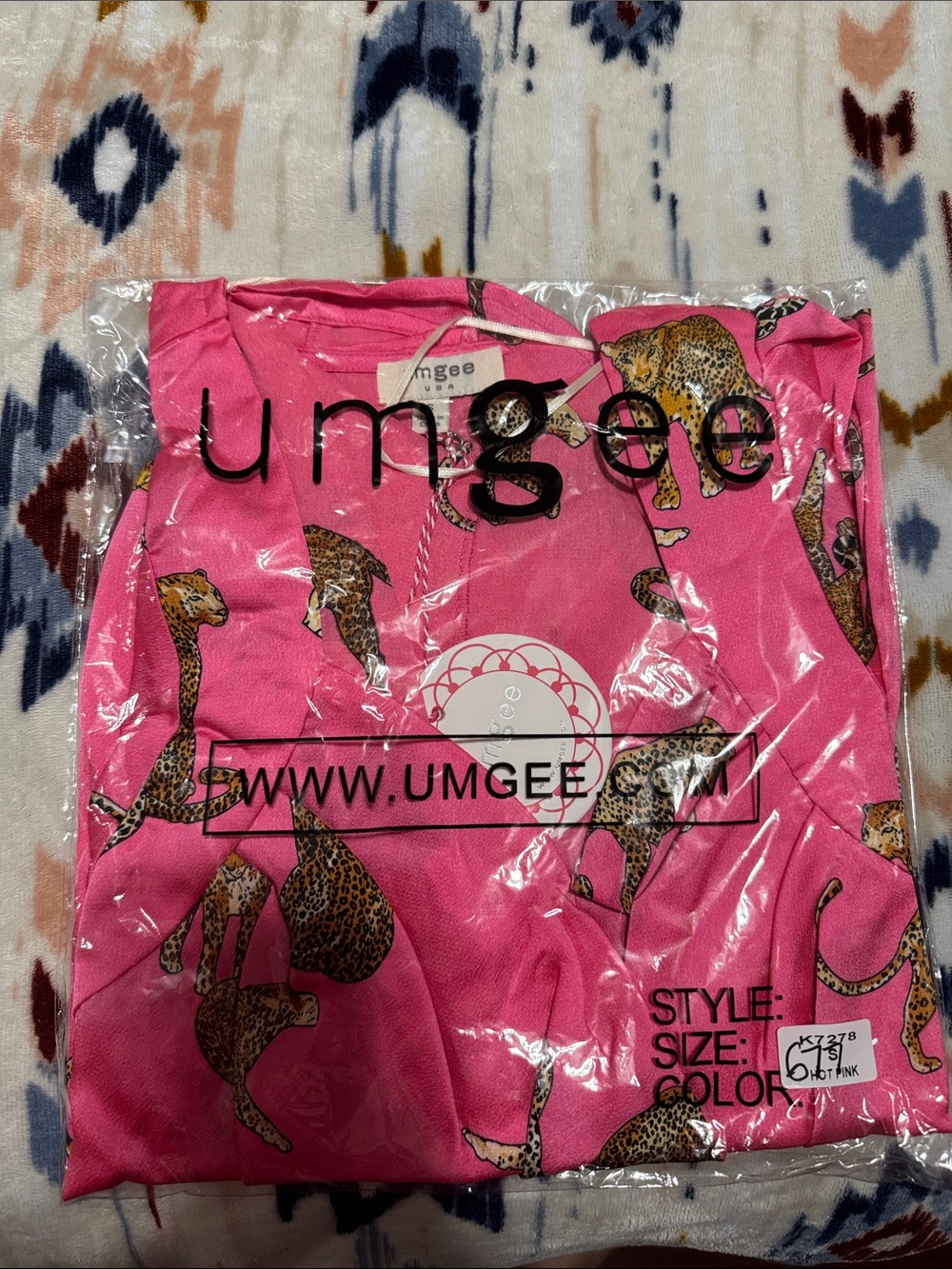 Umgee Pink Leopard Print Blouse